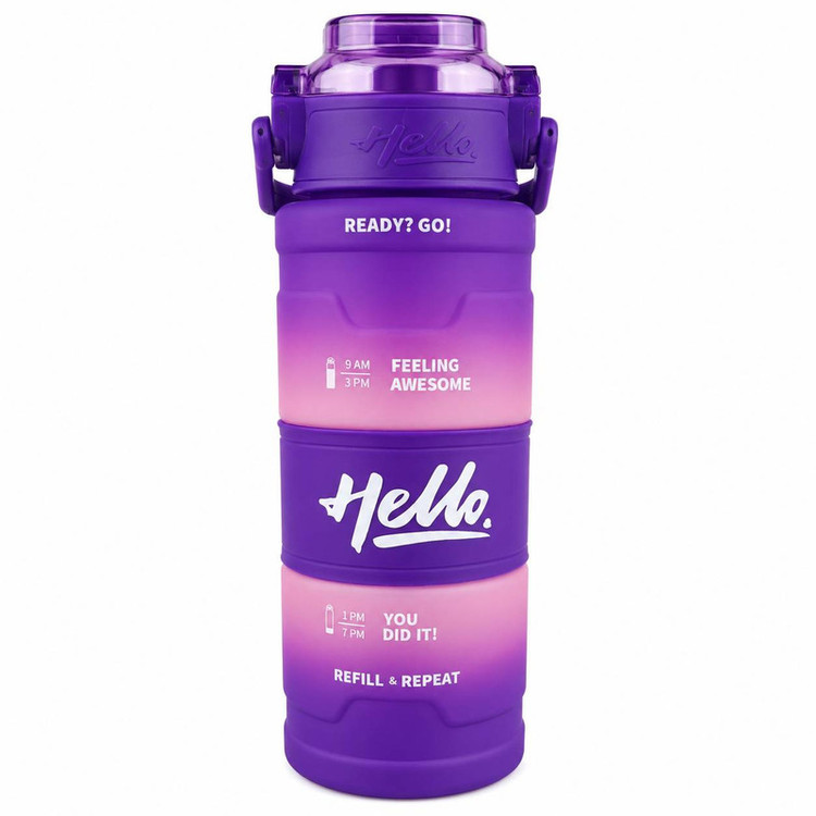 قمقمه مدل HELLO دور سیلیوکونی، با حجم 800 میلیلیتر و نی دار